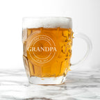 Personalised Emblem Dimpled Beer Glass