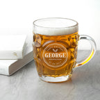 Personalised Happy Birthday Dimpled Beer Glass