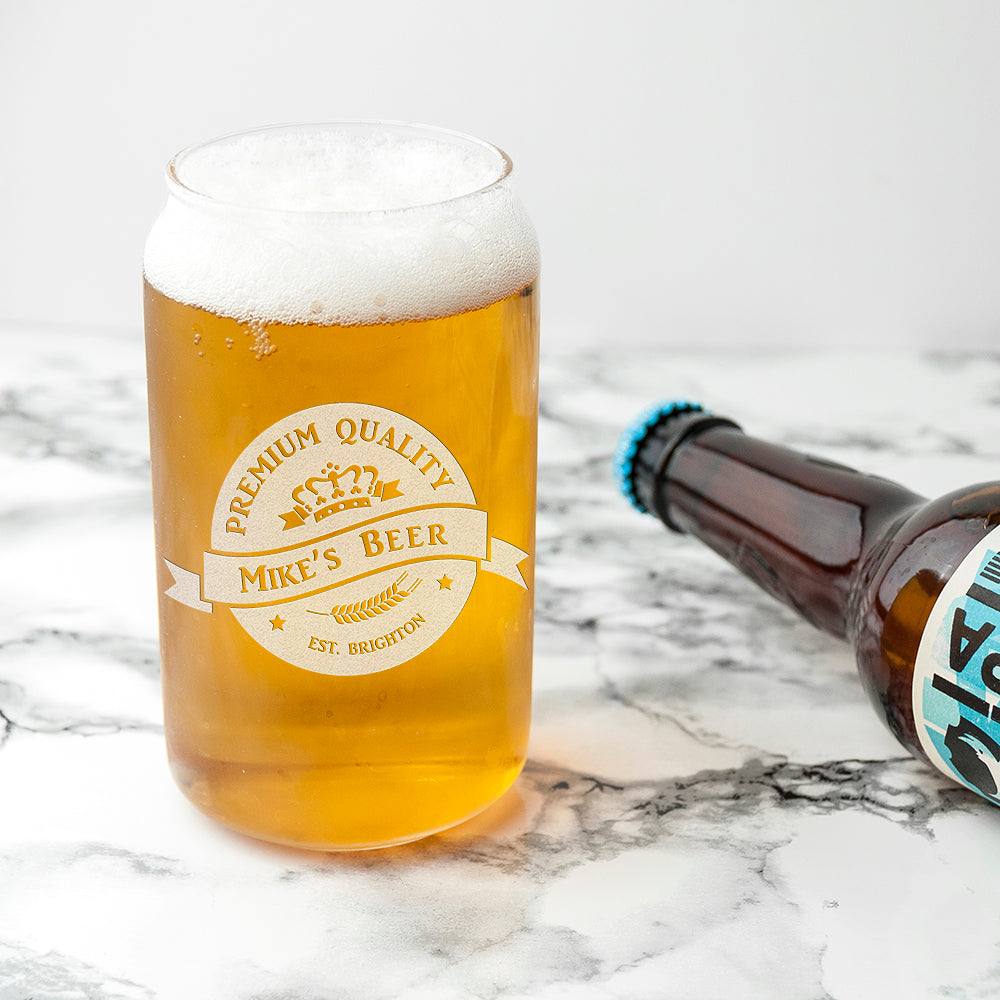 Personalised Premium Quality Beer Can Glass
