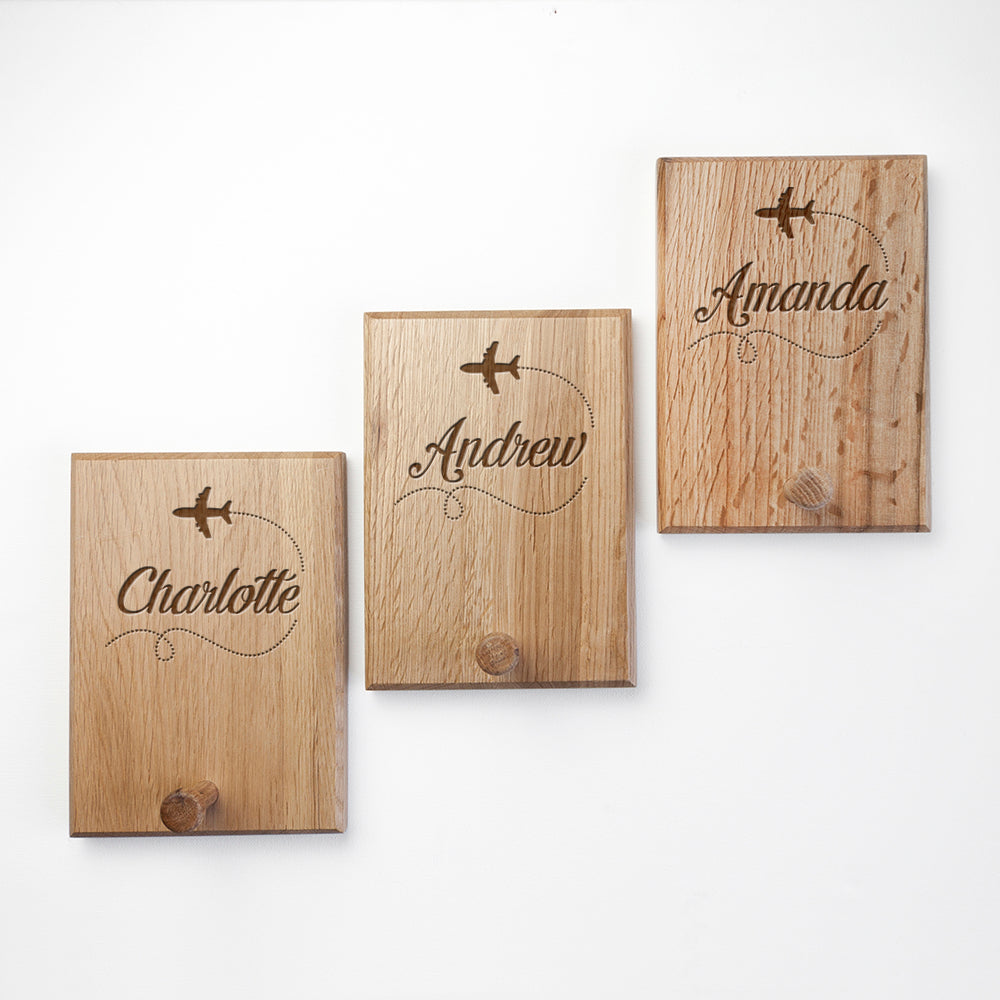 Personalised Aeroplane Peg Hook