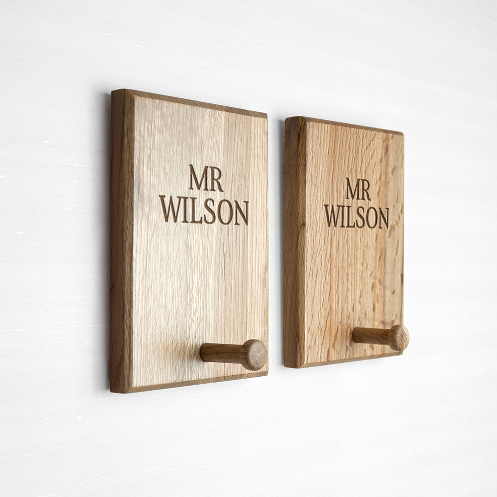 Personalised Classic Couples Peg Hook Set