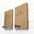 Personalised Stylish Couples Peg Hook Set