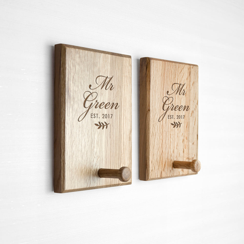 Personalised Established Couples Peg Hook Set