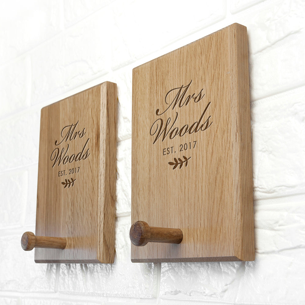 Personalised Established Couples Peg Hook Set