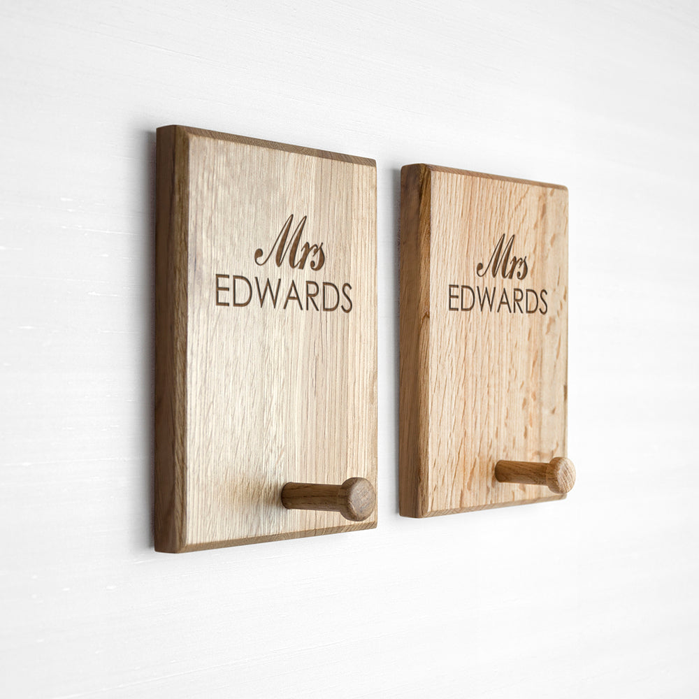 Personalised Couples Peg Hook Set