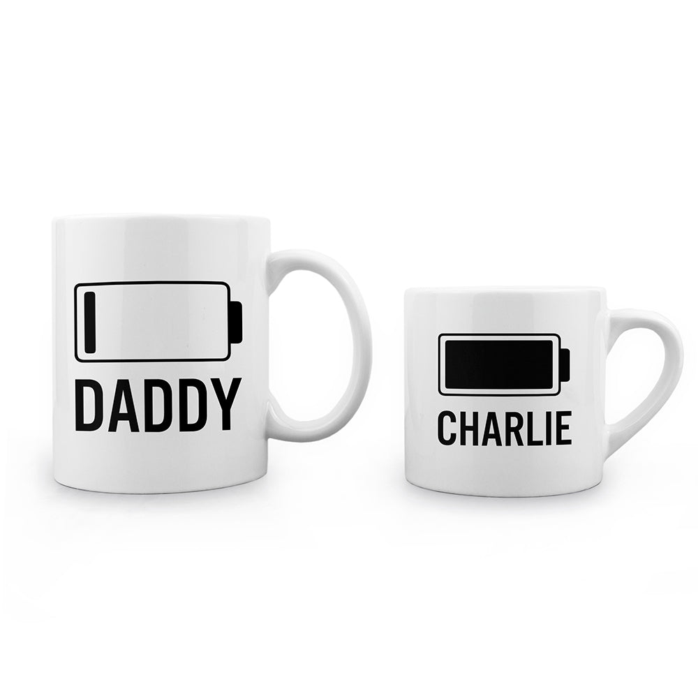 Personalised Daddy & Me Low Battery Mugs