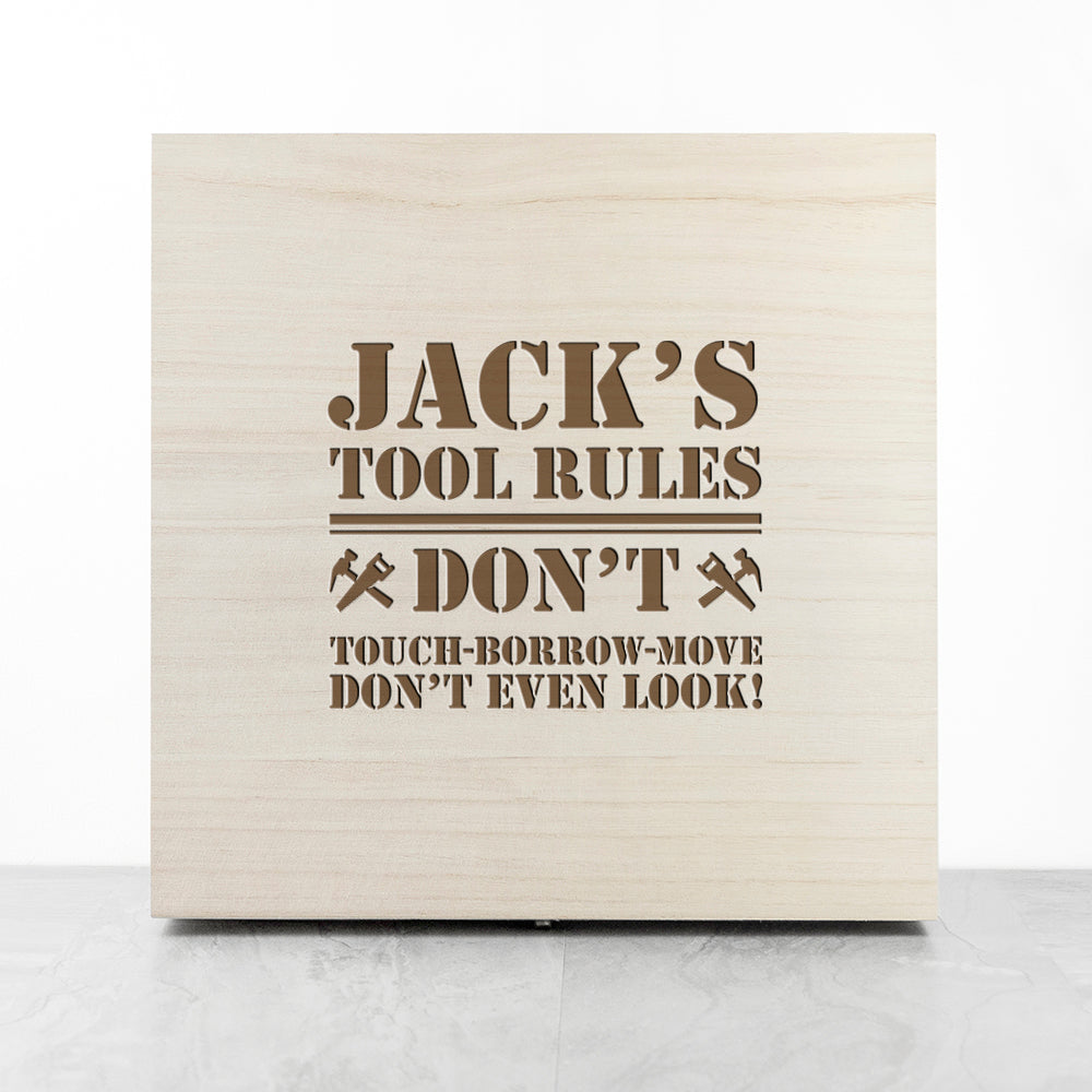 Personalised His Tools His Rules Tool Box