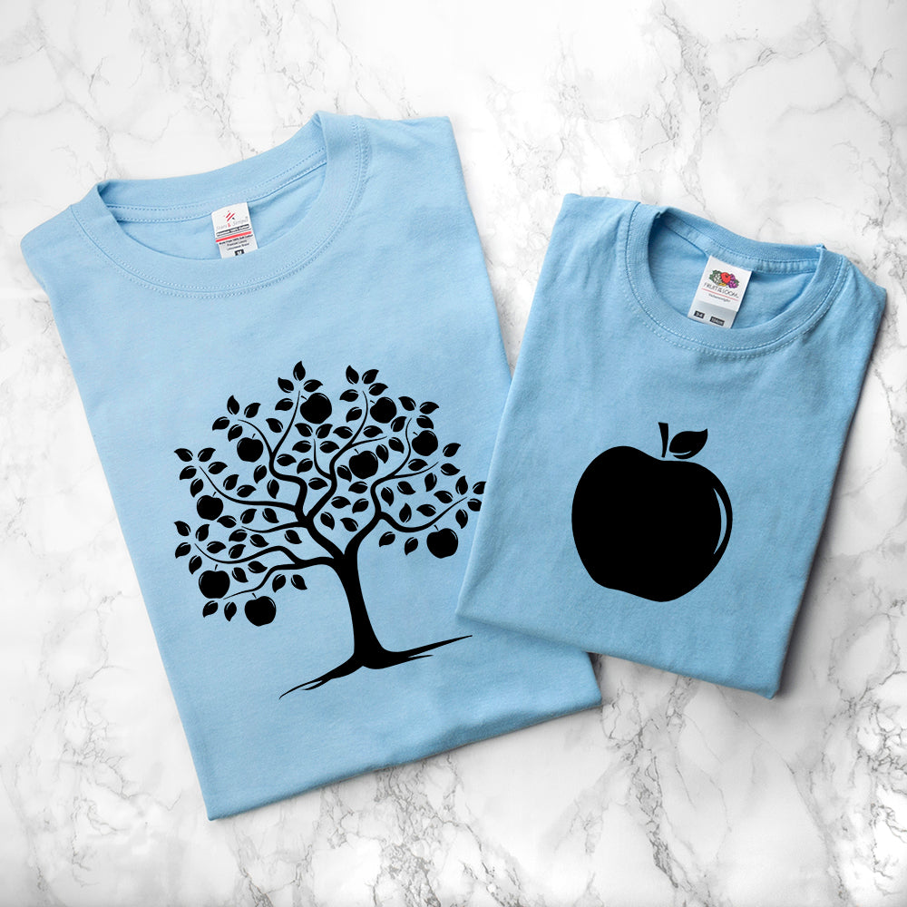 Personalised Daddy and Me Apple Blue T-Shirts