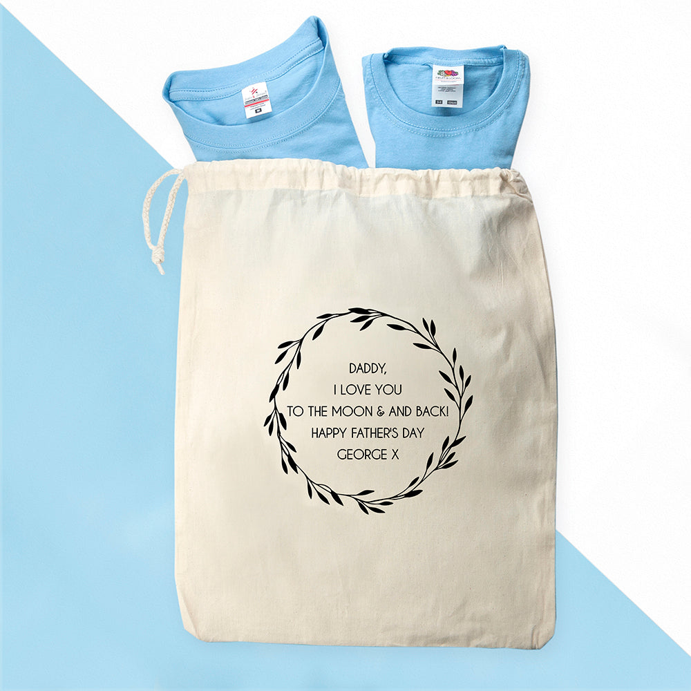 Personalised Daddy and Me Apple Blue T-Shirts