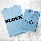 Personalised Daddy and Me Chip off the Old Block Blue T-Shirts