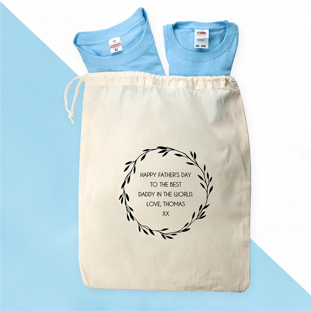 Personalised Daddy and Me Command+V Blue T-Shirts