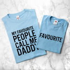 Personalised Daddy and Me Favourite People Blue T-Shirts