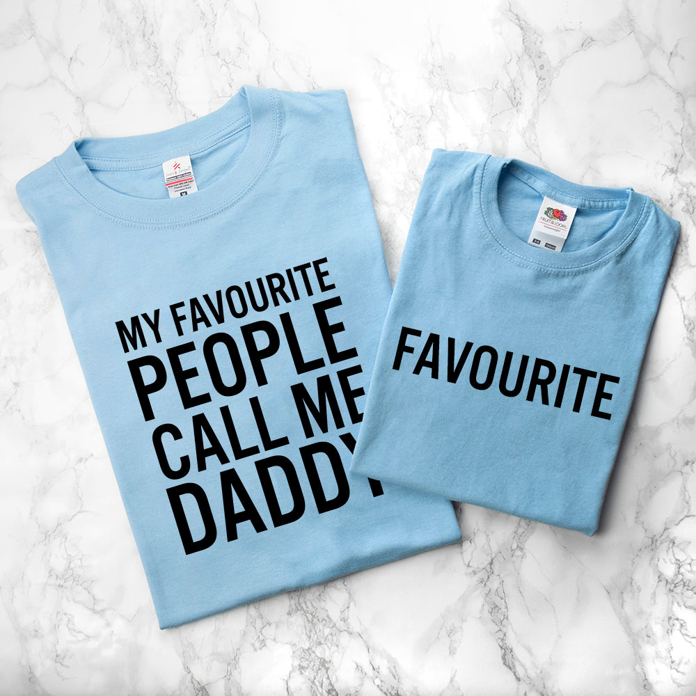 Personalised Daddy and Me Favourite People Blue T-Shirts