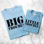 Personalised Daddy and Me Here Comes Trouble Blue T-Shirts