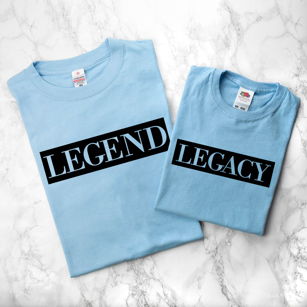 Personalised Daddy and Me Legendary Blue T-Shirts