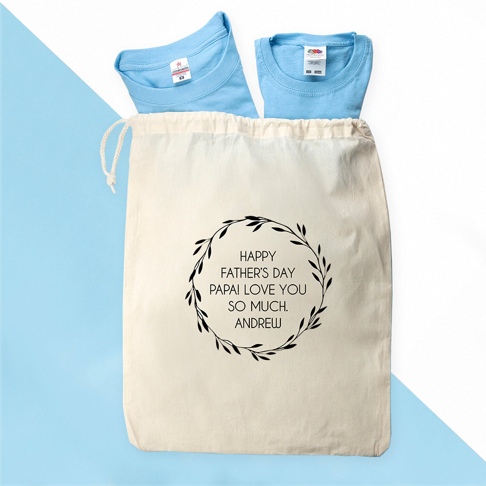 Personalised Daddy and Me Lucky Blue T-Shirts