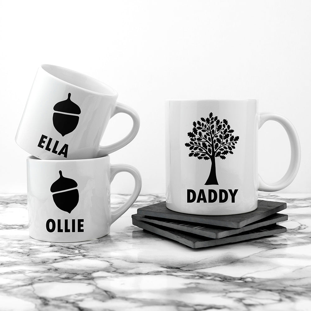 Personalised Daddy & Me Acorn Mugs
