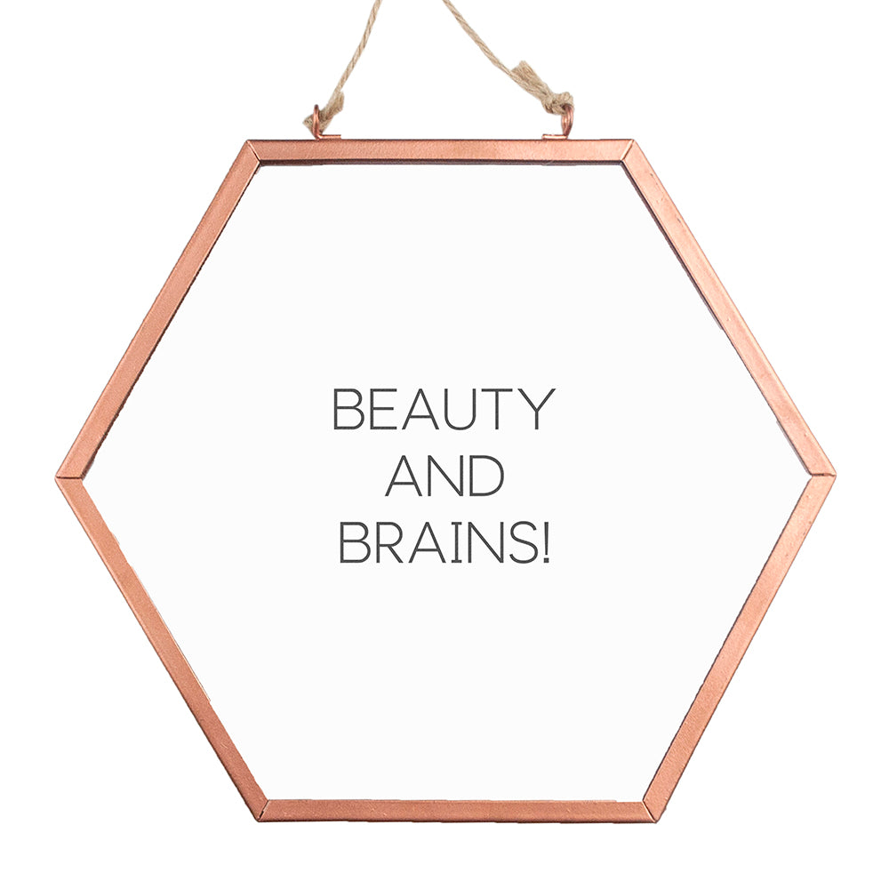 Personalised Hexagon Copper Mirror