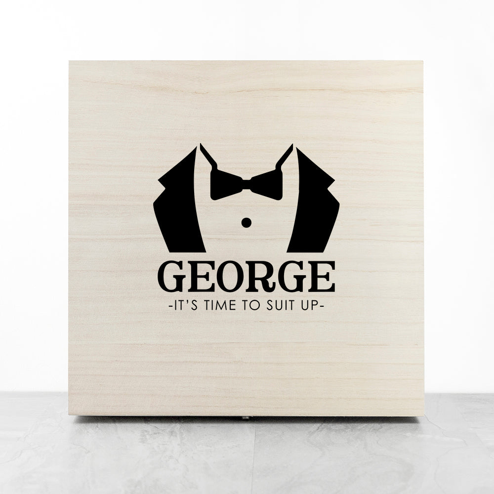 Personalised Suit Up Wedding Box