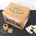 Personalised Mother's Love Midi Oak Photo Cube Keepsake Box