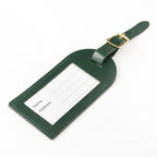 Personalised Dark Green Foiled Leather Luggage Tag