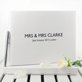 White Leather Wedding Guest Book