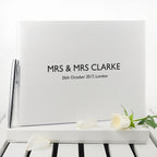 White Leather Wedding Guest Book
