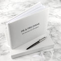 White Leather Wedding Guest Book