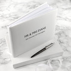 White Leather Wedding Guest Book