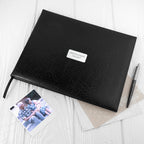 Personalised Black Leather Memoriam Book
