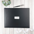 Personalised Black Leather Visitors Book