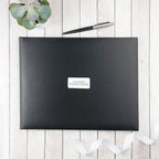 Personalised Black Leather Visitors Book