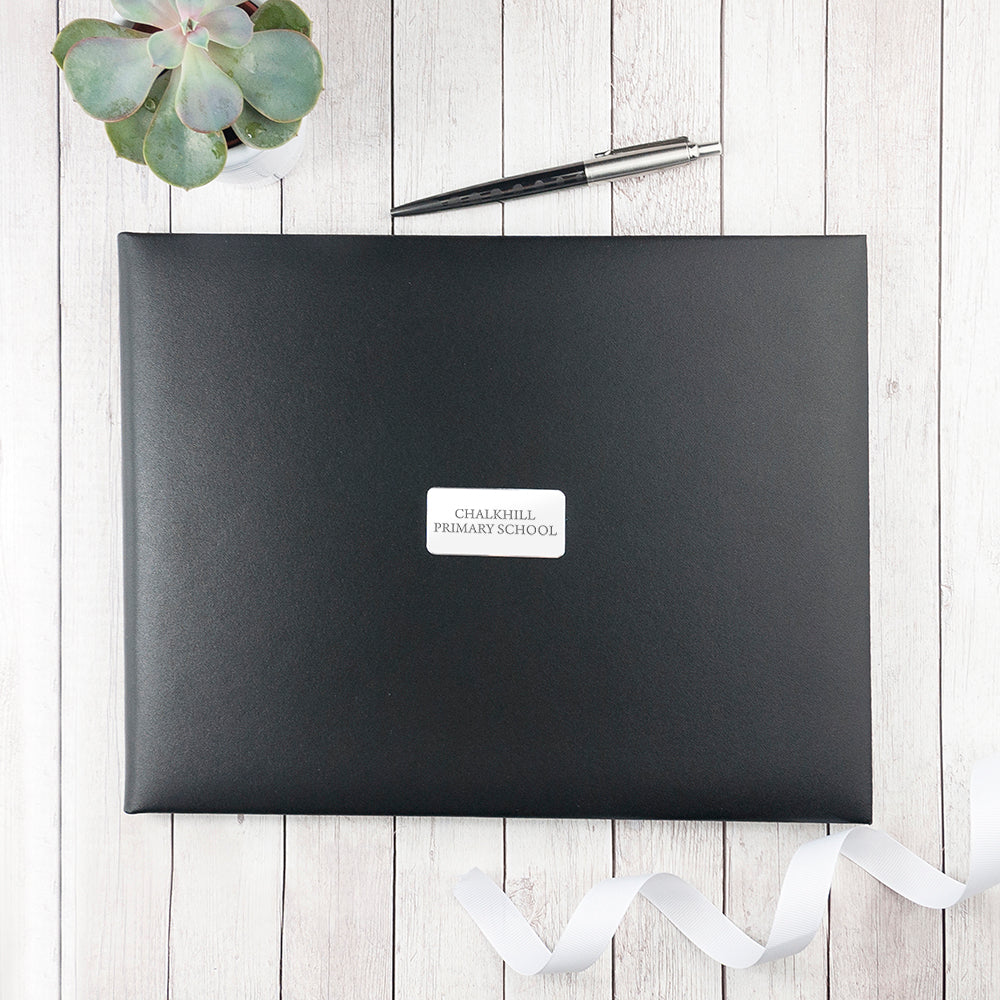 Personalised Black Leather Visitors Book