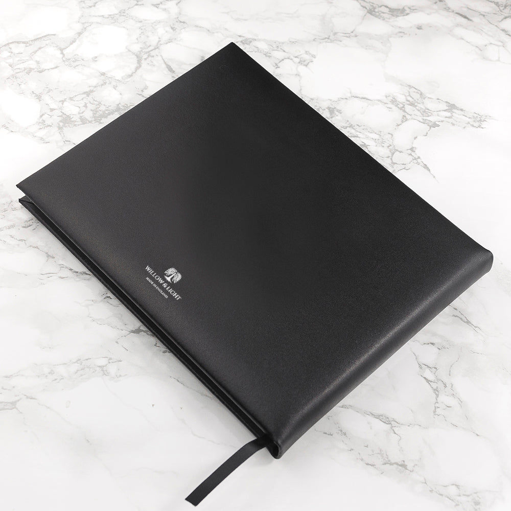 Personalised Black Leather Visitors Book