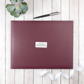 Personalised Burgundy Leather Visitors Book