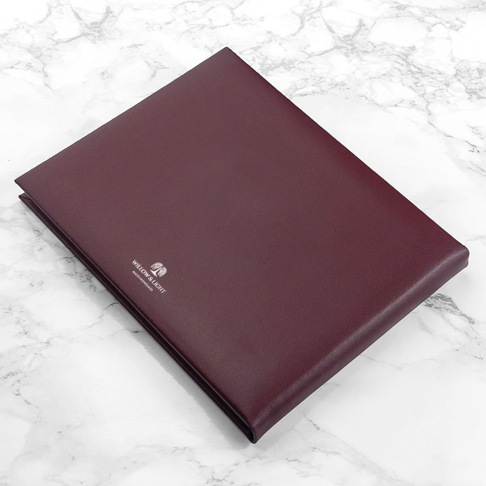 Personalised Burgundy Leather Visitors Book
