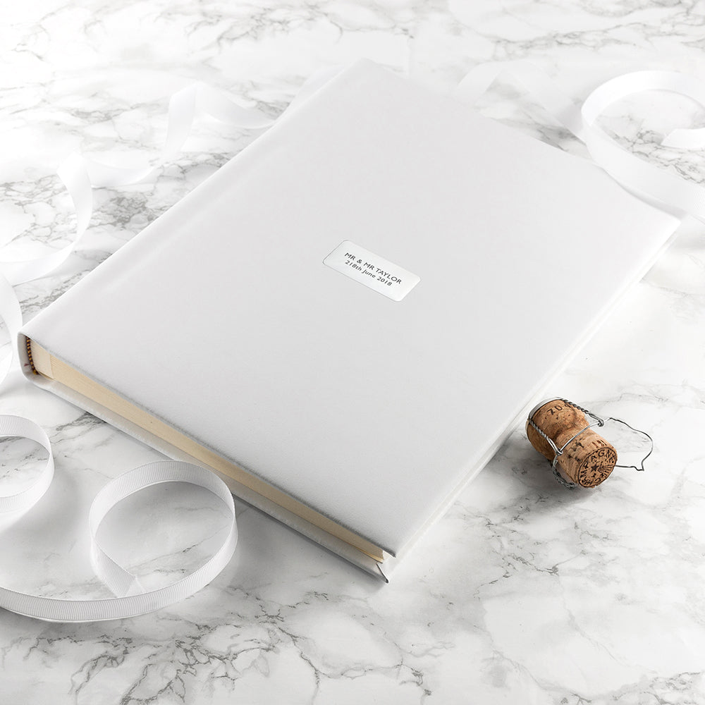 Personalised White Leather Photo Album