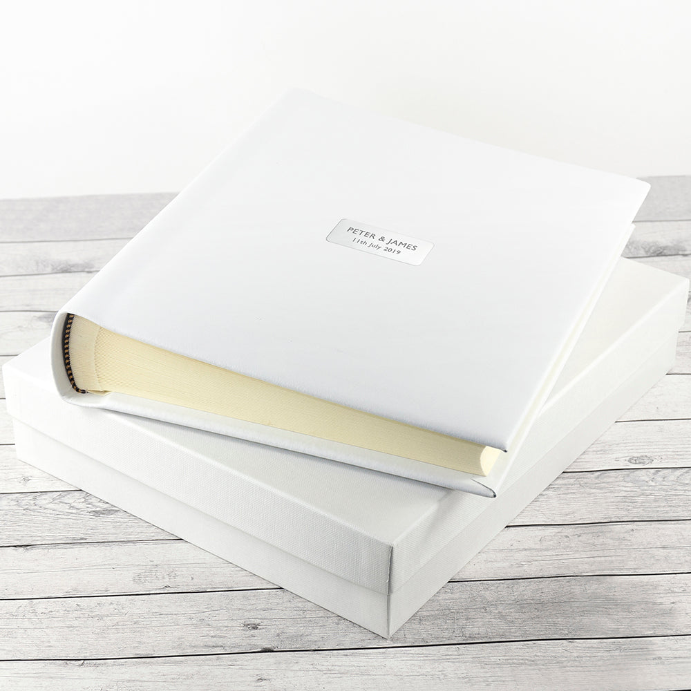 Personalised White Leather Photo Album