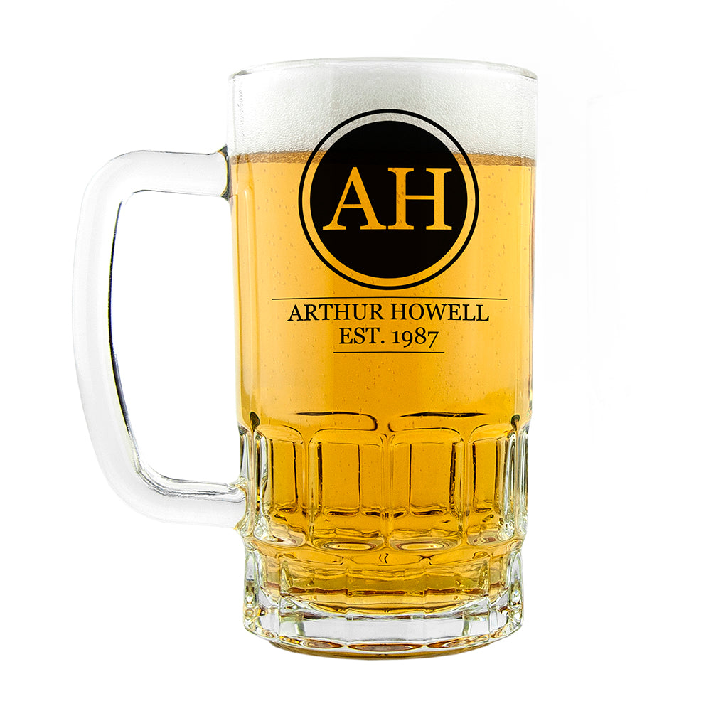 Circle Monogram Beer Glass Tankard