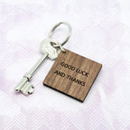 Personalised Square Walnut Keyring
