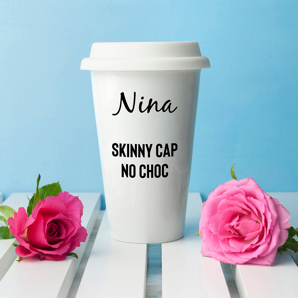 Personalised Name and Order Ceramic Travel Mug