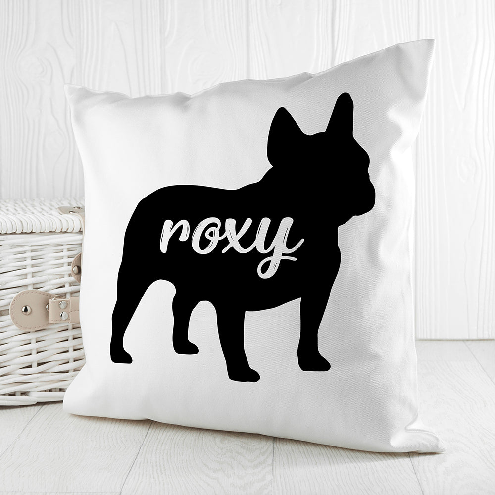 Personalised Bulldog Silhouette Cushion Cover