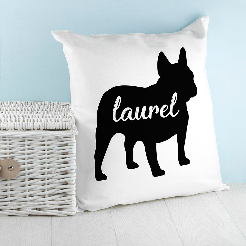 Personalised Bulldog Silhouette Cushion Cover