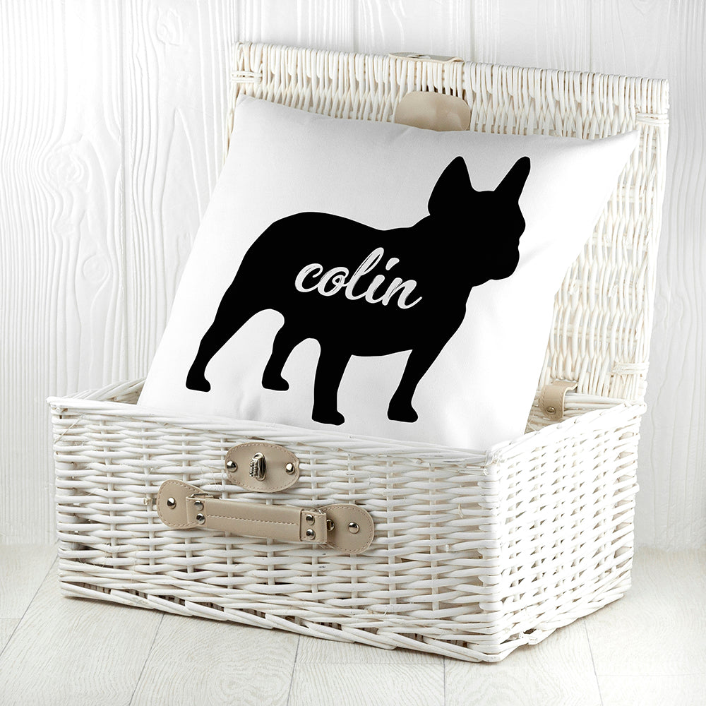 Personalised Bulldog Silhouette Cushion Cover