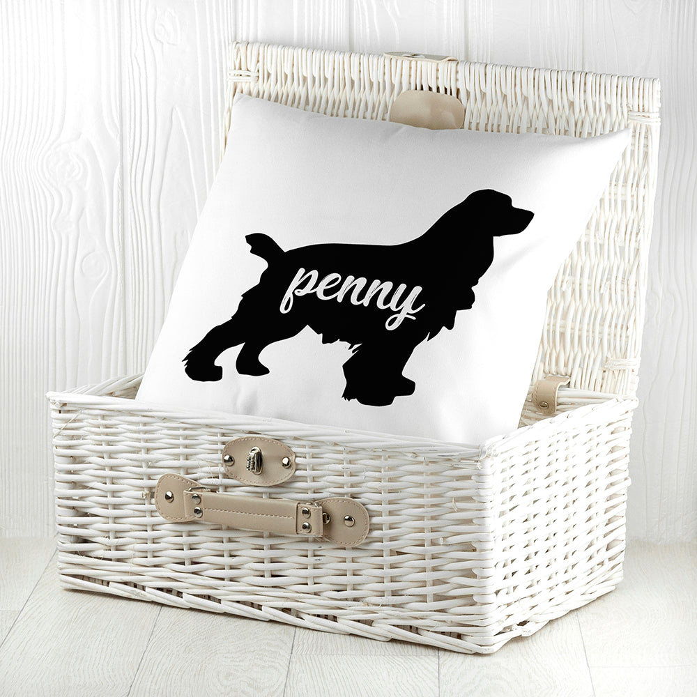 Personalised Cocker Spaniel Silhouette Cushion Cover