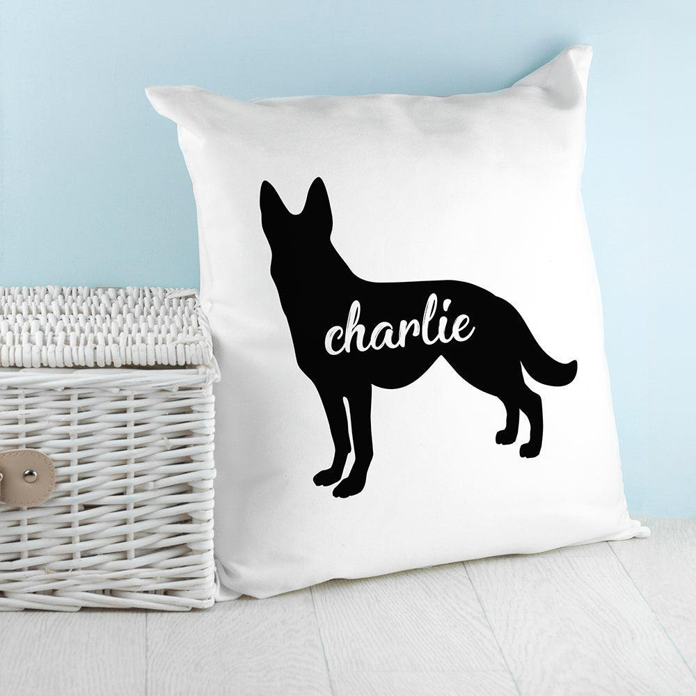 Personalised German Shepherd Silhouette Cushion Cover
