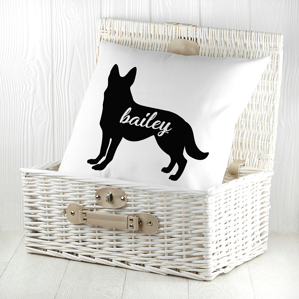 Personalised German Shepherd Silhouette Cushion Cover