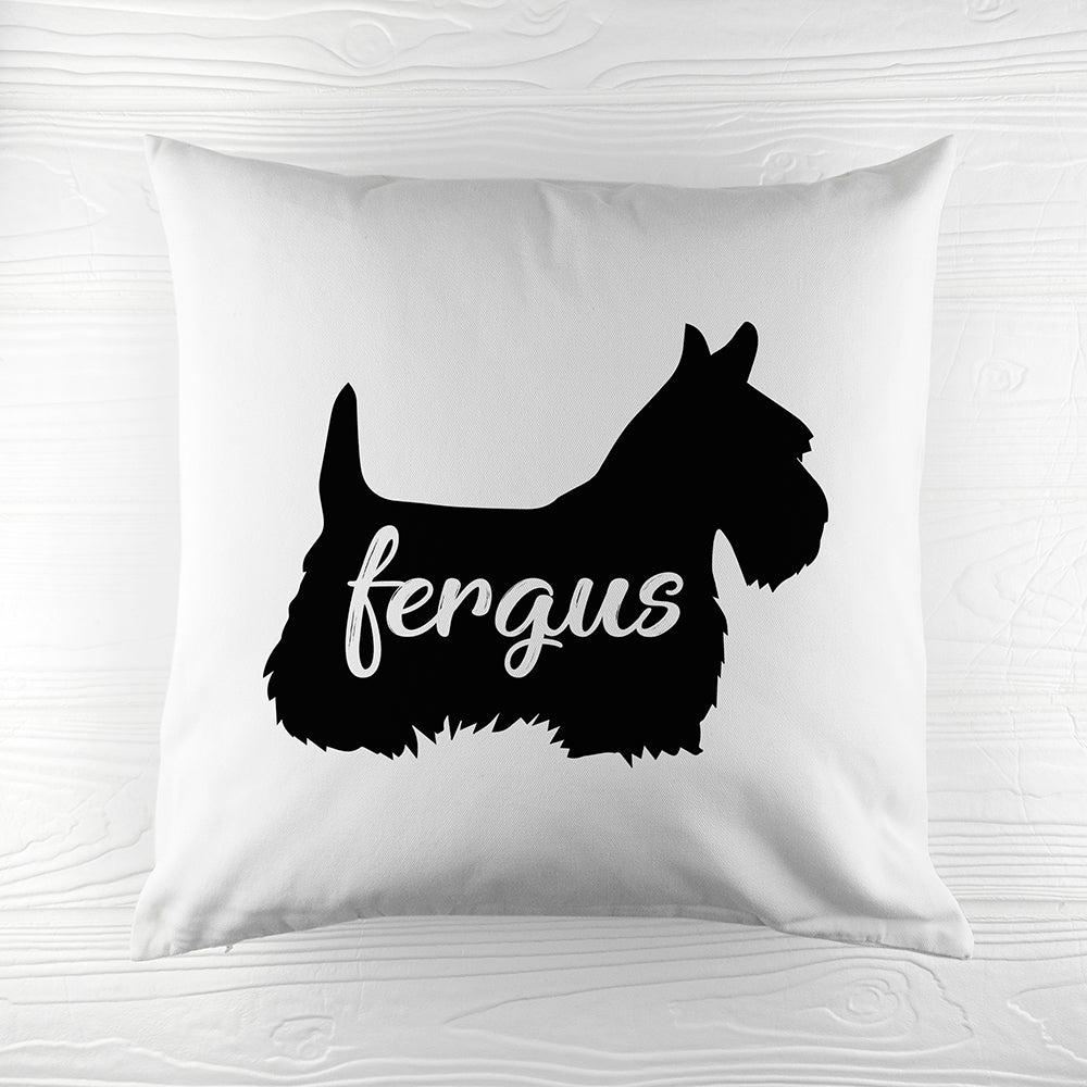 Personalised Scottish Terrier Silhouette Cushion Cover