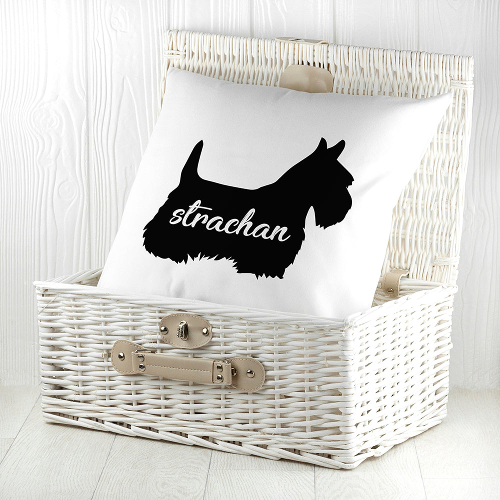 Personalised Scottish Terrier Silhouette Cushion Cover