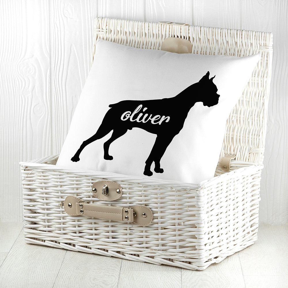 Personalised Boxer Silhouette Cushion Cover